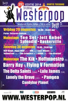 Barry Hay Flying V formation show poster Delft Westerpop festival August 30, 2014